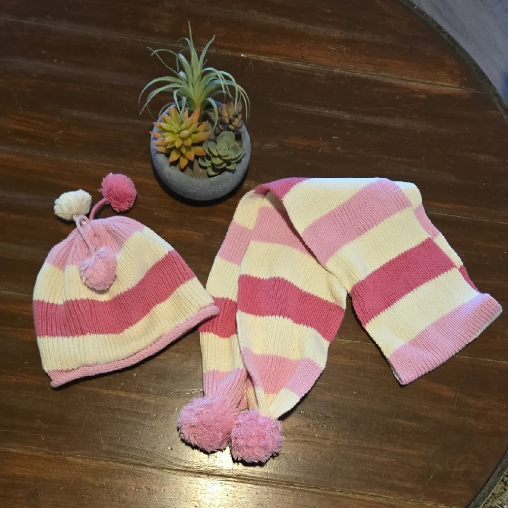 The Children's Place Pink and Cream Knit Set